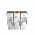 Ecomonde SST Stainless Steel Modern Designer Recycling Bin front view