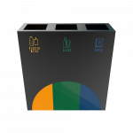 ELM - modern powder coated metal recycle bin station