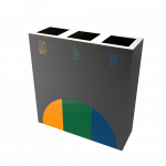 ELM - modern powder coated metal recycle bin station