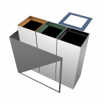 MEDELE PC - powder coated metal modern recycle bins