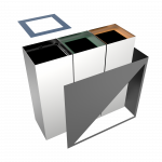MEDELE PC - powder coated metal modern recycle bins